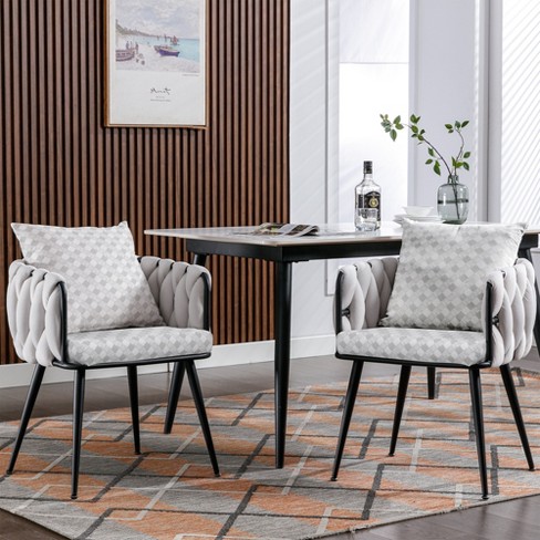 Dining room chairs online with black metal legs