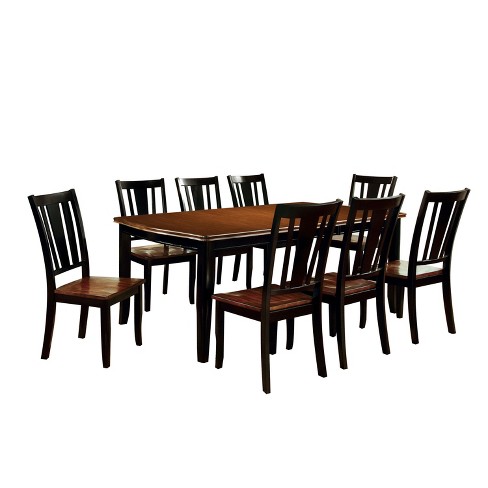 Sun & Pine 9pc Curved Edge Dining Table Set Wood/Cherry ...