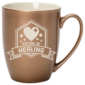 100 North Magic Potion 10 Ounce Bronze Metallic Finish, Comfortably Fits Your Hands, New Bone China Coffee Tea Cup Mug, Potion of Healing - 1 of 1
