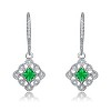 Guili Sterling Silver White Gold Plated Leverback Earrings with Colored CZ, a chic and elegant piece that adds sparkle and charm to any outfit - 3 of 3