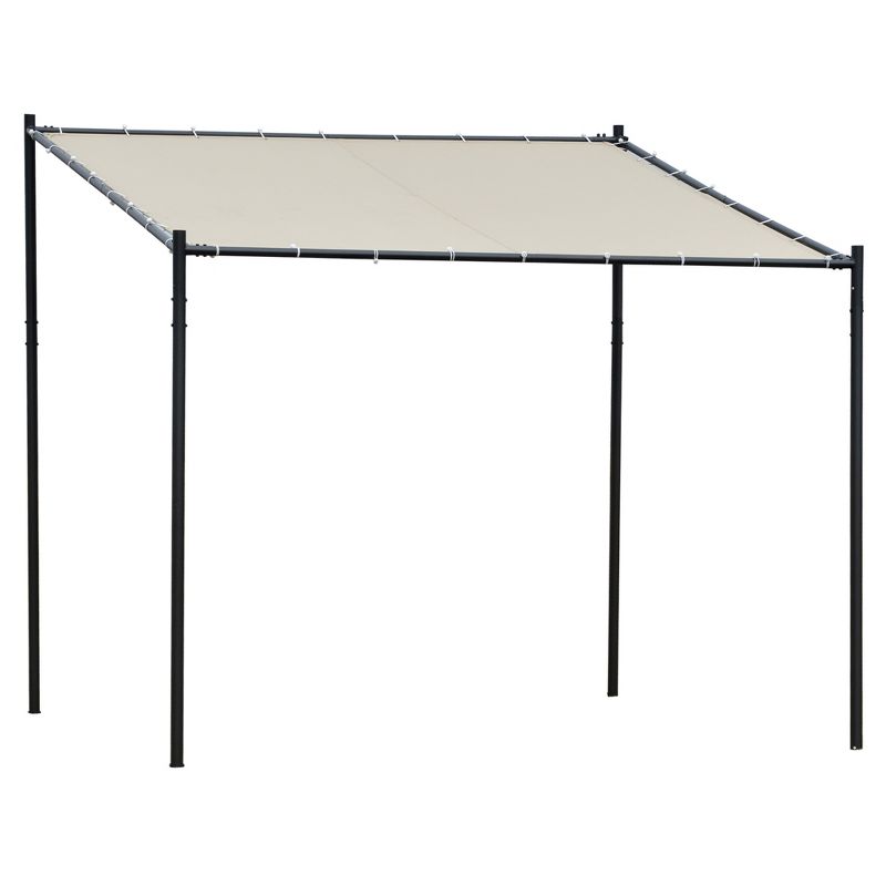 Outsunny 10' x 9' Outdoor Wall Patio Gazebo Canopy with PVC Coated Polyester Roof, Steel Frame, & Spacious Build, 1 of 9