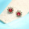 SOHI Women's Ruby Red The Edwardian Stud Earrings - 2 of 4