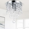 DORESshop 9 in. 2-Light Modern Crystal Kitchen Chandelier Ceiling Light,Chrome Crystal Raindrop Flush Mount for Hallway, Bedroom - 2 of 4