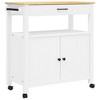 vidaXL Kitchen Trolley MONZA 33.1 in.x15.7 in.x35.4 in. Solid Wood Pine - 2 of 4