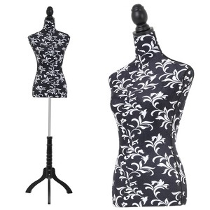 FDW Female Mannequin 53-67 Inch Adjustable Mannequin Torso Dress Form with Realistic Female Body Shape & Stand Wood Base - 1 of 4
