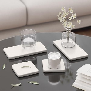 Attop 4pcs Stone Drying Tray for Bathroom Sink, Diatomaceous Earth Sink Tray, Absorbent Stone Tray Natural Stone Look, Minimalist Tray - 1 of 4