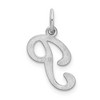 Black Bow Jewelry Sterling Silver, Sophia Collection, Small Script Initial P Pendant - 3 of 4