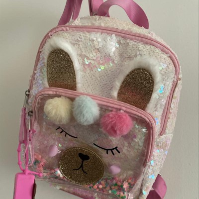 Gymboree Little Llamas Mini Backpack Purse Bag Cream Tan Pink Sherpa Girls  NWT