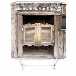 Retro Door Shower Curtains for Bathroom Waterproof Fabric Bath Curtain Durable Soft Stylish Bathroom Decor 72x72 Inch - 1 of 1