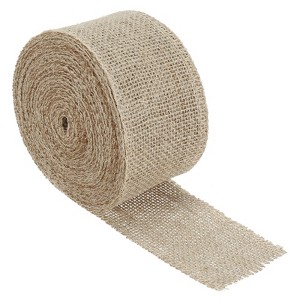 Unique Bargains DIY Crafts Party Decoration Soft Burlap Fabric Wired Ribbon - 1 of 4