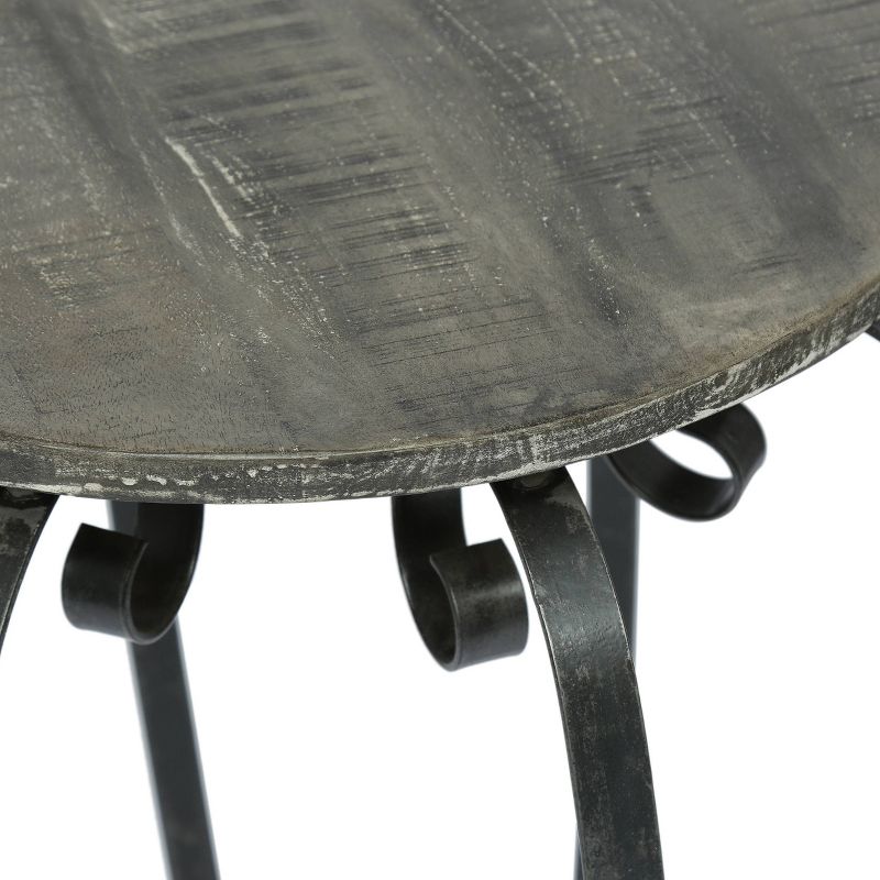 Wiers Modern Industrial Handcrafted Mango Wood Side Table Gray/Black - Christopher Knight Home, 6 of 10