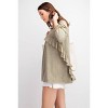 Slickblue Long Sleeve Ruffled Sleeve Oil Washed Knit Tunic, Soft Cotton, Casual Style, Mauve/Faded Olive, Size S-L - 4 of 4