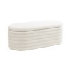 VYNXARIA Storage Chenille Ottoman Bench Upholstered Fabric Storage Bench End of Bed Stool with Safety Hinge - 3 of 4