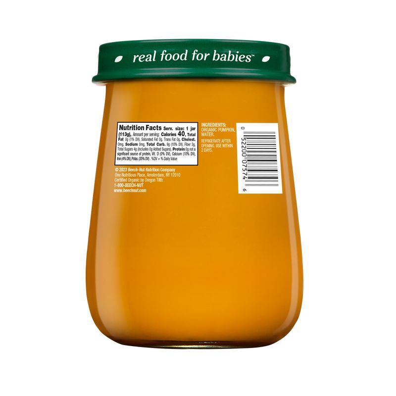 Beech-Nut Organics Pumpkin Baby Food Jar - 4oz, 3 of 12