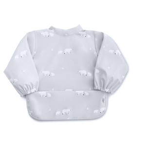 SARO Waterproof Bib with Sleeves – Baby Bib for Feeding, Painting & Playtime, Adjustable Velcro Collar, Elastic Cuffs, Easy-Clean, 6Mo Up - 1 of 2