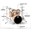 DW Collector's Series Lacquer Custom Oak 4-Piece Shell Pack Natural Hard Satin - 2 of 2