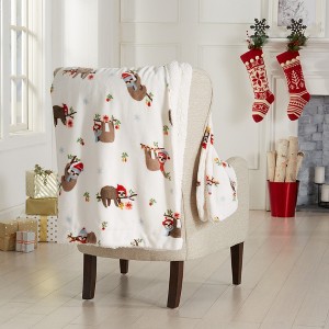 Holiday-Printed Plush Throw Blanket - Great Bay Home - 1 of 4