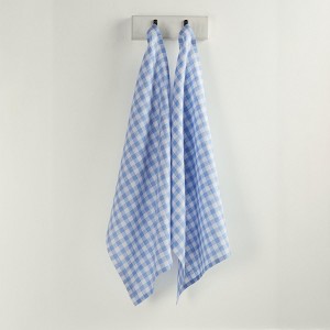 Solino Home Linen Gingham Check Kitchen Towels - 1 of 4