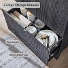 SinCiDo Arched Cabinet, 71" High Pantry Cabinet, with Adjustable Shelves and 2 Large Drawers, Cabinet, for Living Room, Bathroom, Kitchen - 3 of 4