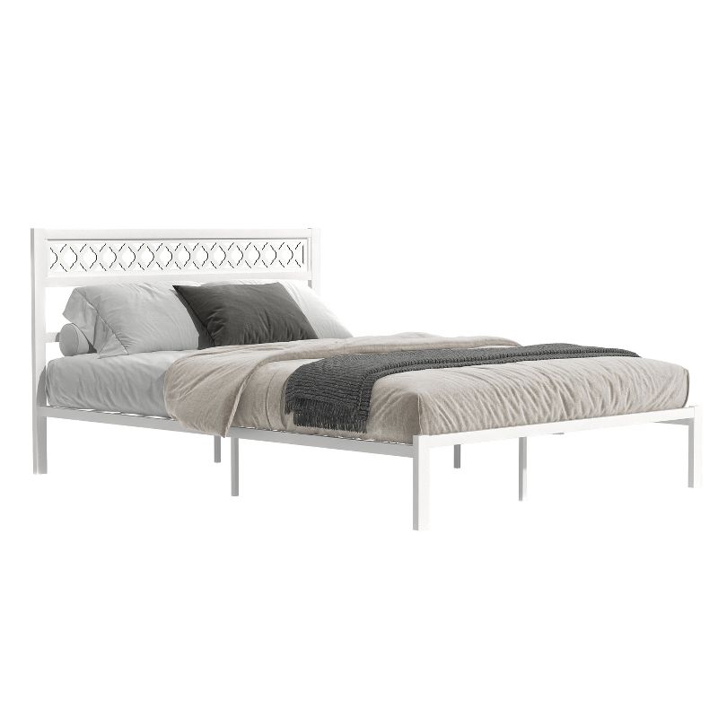 Galano Candence Rossdale Metal Frame Queen Platform Bed in Black, White, 4 of 18