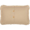 Burlap Vintage Pillow w/ Fringed Ruffle 14x22 VHC Brands - 2 of 4