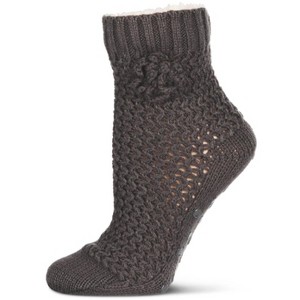 Memoi Women's Zaggy Zig Anklet Home Socks Gray One Size - 1 of 4