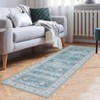 Washable Vintage Floral Distressed Rug Non Slip Low Pile Rug Oriental Throw Floor Cover Foldable Indoor Carpet for Living Room Bedroom Playroom - 3 of 4