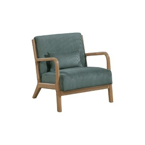 Upholstered Accent Chair with Wooden Frame, Sloped Arms and Removable Back Cushion - 1 of 4