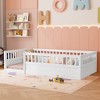 CAVINAS Twin/Full Size Modern Bed Frame with Heigh Guardrails,Pine Wood Floor Bed for Kids Room,Playroom - 3 of 4
