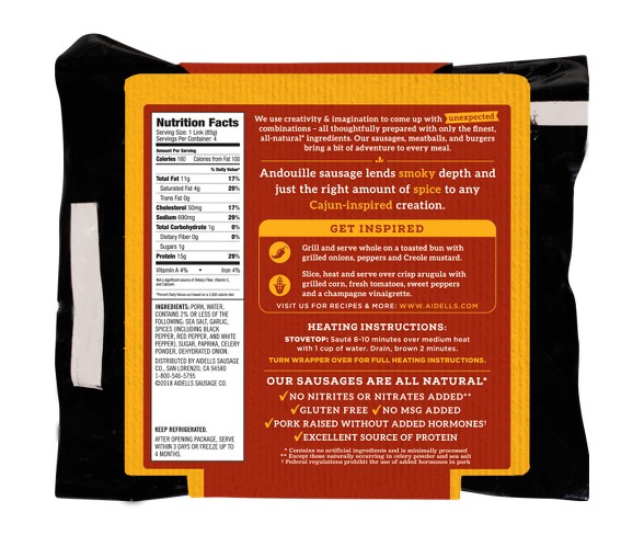 Aidells Cajun Andouille Smoked Sausage - 4ct/12oz