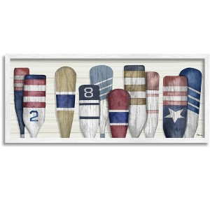 Stupell Industries Port Oars Vintage Americana Patterns Framed Giclee Art - 1 of 4