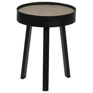 vidaXL Coffee Table Round End Table Living Room Sofa Table with Concrete Top - 15.7" x 21.7" - 1 of 4