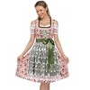 Women's Floral Dirndl - Style Dress with Lace Apron and Detachable Sleeves - 3 of 4