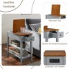 Narrow 2-tone End Table with USB Charging Ports for Small Space - 3 of 4