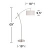 Possini Euro Design Raymond Modern 69" Tall Arc Floor Lamp with Smart Socket Raymond Nickel Adjustable Off-White Shade for Living Room - 4 of 4