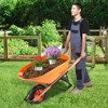 VEVOR Wheelbarrow Cart, 6 Cu. Ft. Load & 330 lbs Capacity, One Wheel Garden Dump Cart Wheel Barrow with Metal Handle &  16"  Wide Track Wheels - 2 of 4