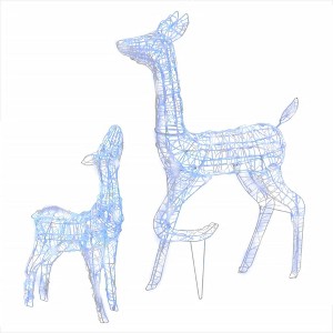 vidaXL Reindeer Family Acrylic - Blue - 1 of 4