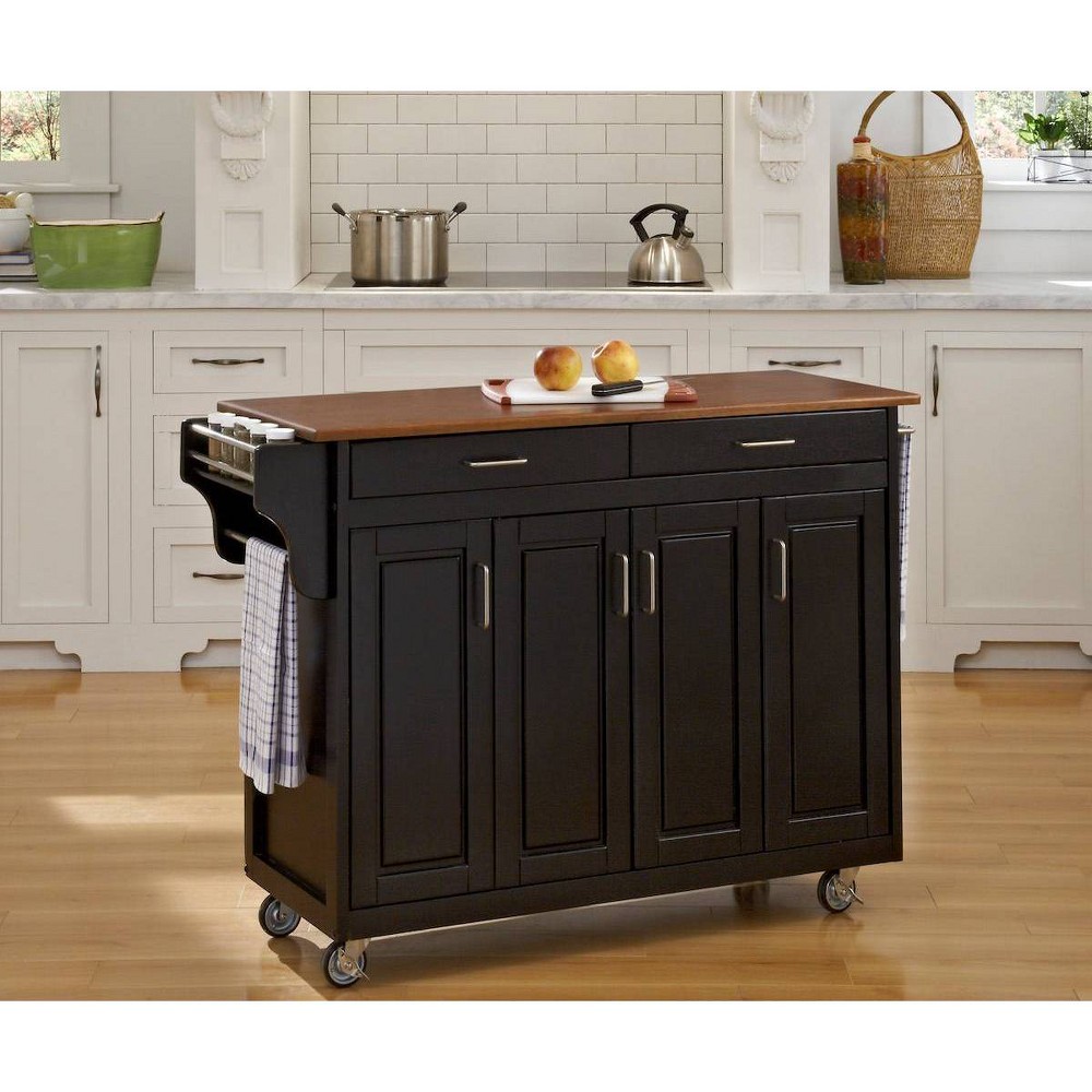 Home Styles Create-a-Cart in Black Finish with Oak Top - 9200-1046G