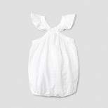 Baby Girls' Eyelet Flutter Sleeve Romper - Cat & Jack™ White