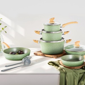 Captiva Designs 12 Pieces Nonstick Granite Cookware Set with Heat-Resistant Bakelite Handle - 1 of 4