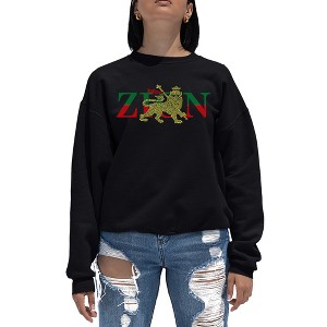 LA Pop Art Women's Word Art Crewneck Sweatshirt - Zion - One Love - 1 of 4