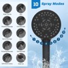 Itopfox Upgraded All Metal Rainfall Showerhead Combo, High Pressure Shower Head with 10-Spray Mode Handheld, 4-way Diverter with Pause Mode - 2 of 4
