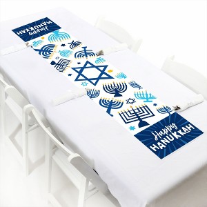 Big Dot of Happiness Hanukkah Menorah - Petite Chanukah Holiday Party Paper Table Runner - 12 x 60 inches - 1 of 4