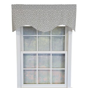 RLF Home 100% Cotton Tower Cornice  Fully lined Windows Rod Pocket Valance 50" x 17"  Dove - 1 of 4