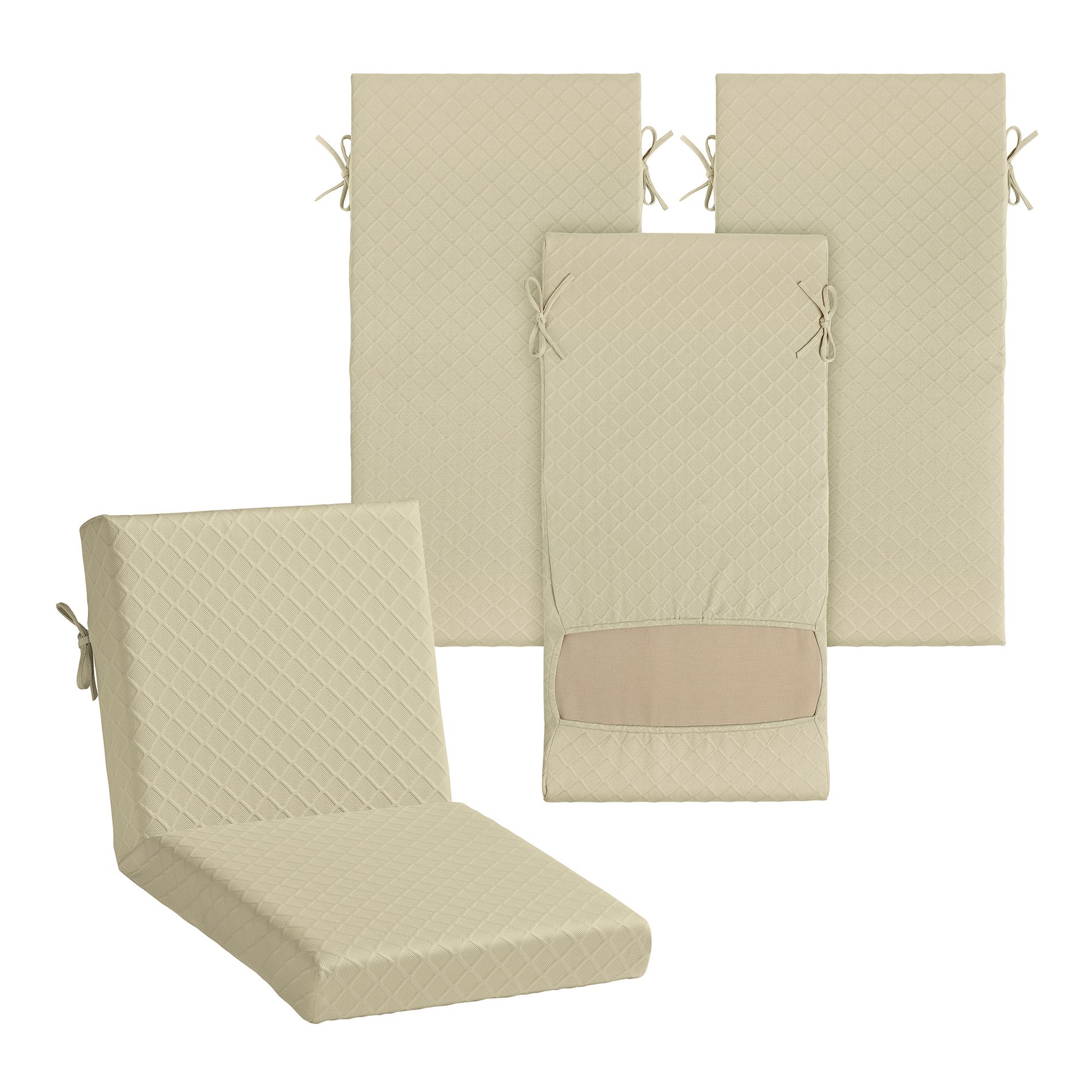 ARDEN Elastic 1-PC Dining Chair Cushion Cover (4-Pack), Stretch Knit Patio Cushion Slipcover, Fade Resistant, Machine Washable