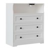 3-Drawer Small Dresser with Charging Station, Modern Wooden Chest of Drawers - 2 of 4