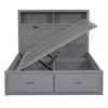 XIYUYEU Full Hydraulic Bed Modern Wooden Bed Frame with Storage Headboard, 2 Drawers and LED Light for Bedroom - 3 of 4
