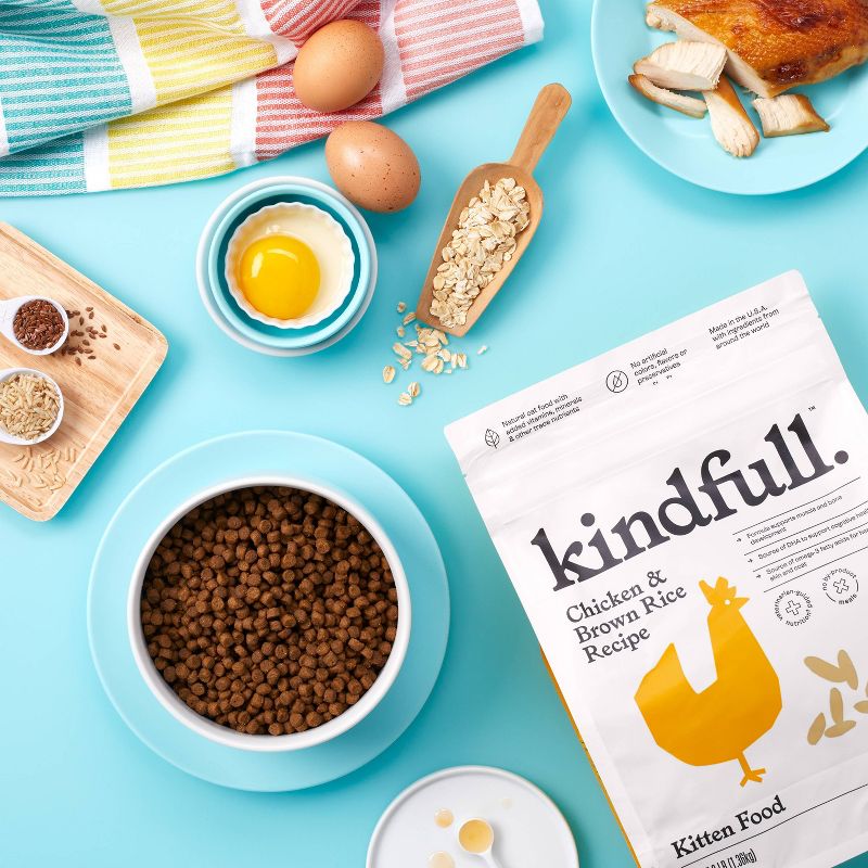 Chicken and Brown Rice Kitten Dry Cat Food - Kindfull™, 3 of 8