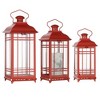 Traditional Red Metal Lantern (Set of 3) - 2 of 4