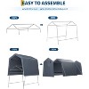 GustoWave 6x8 FT Portable Outdoor Storage Shed, UV-Resistant Carport for Motorcycle, Firewood - 3 of 4
